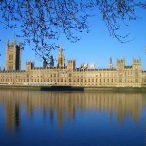 The Palace of Westminster view from across the Thames