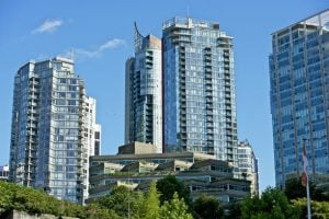 Three skyscraper office buildings
