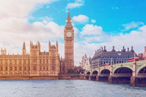 Big Ben and the Palace of Westminster pictured from across the Thames