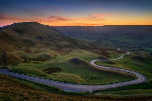 long winding road in mam tor