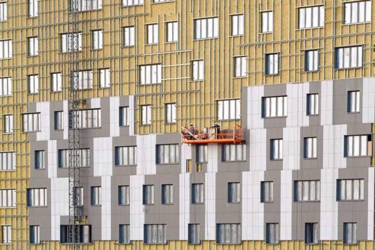 A block of flats covered in unsafe cladding
