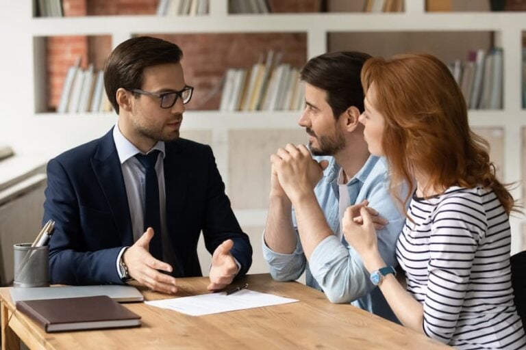 A financial adviser with two clients