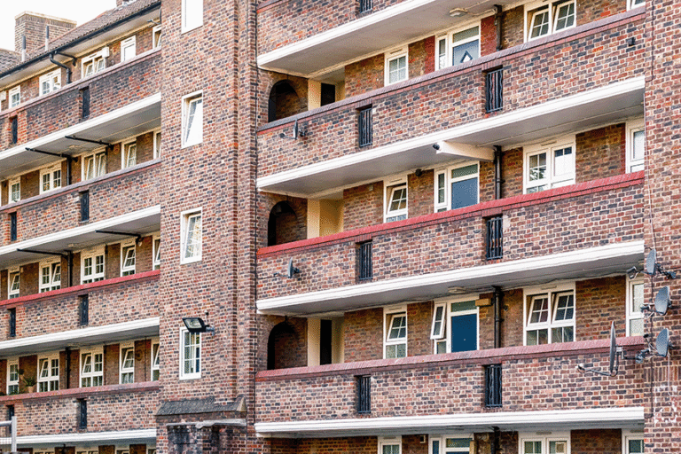A block of social housing flats in London
