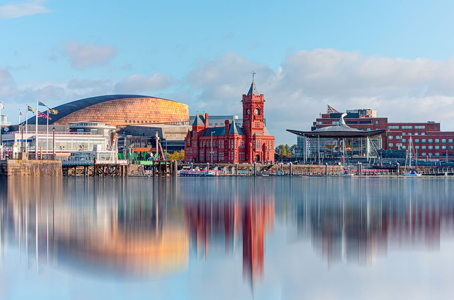 A panoramic view of Cardiff Bay