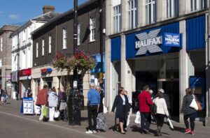 The exterior of a Halifax branch on a sunny day with blue sky