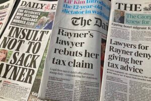 A selection of newspaper front pages with headlines about Angela Rayner's stamp duty issues