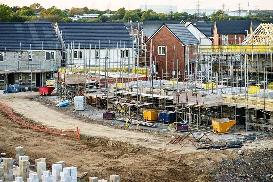 A housing development under construction