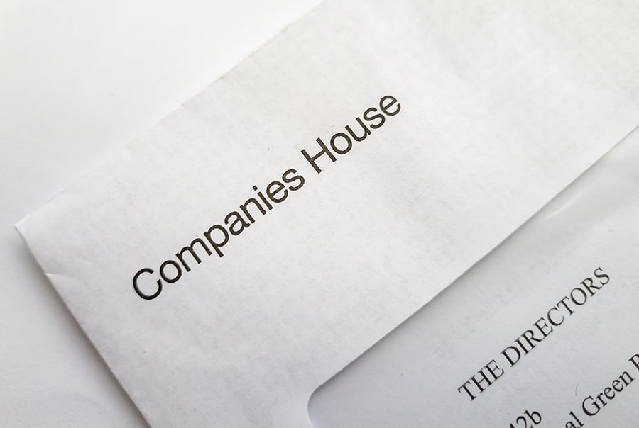 A letter marked 'companies house' and addressed to 'the directors'