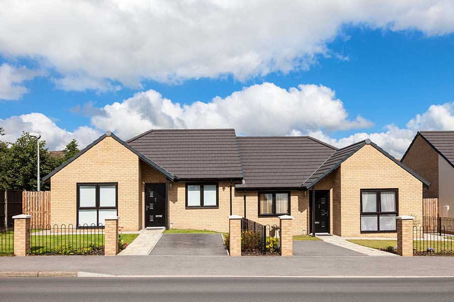 Two modern new-build bungalows