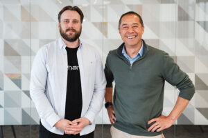 Smart Data winner Moverly, L-R Kieran Witt, Ed Molyneux.
