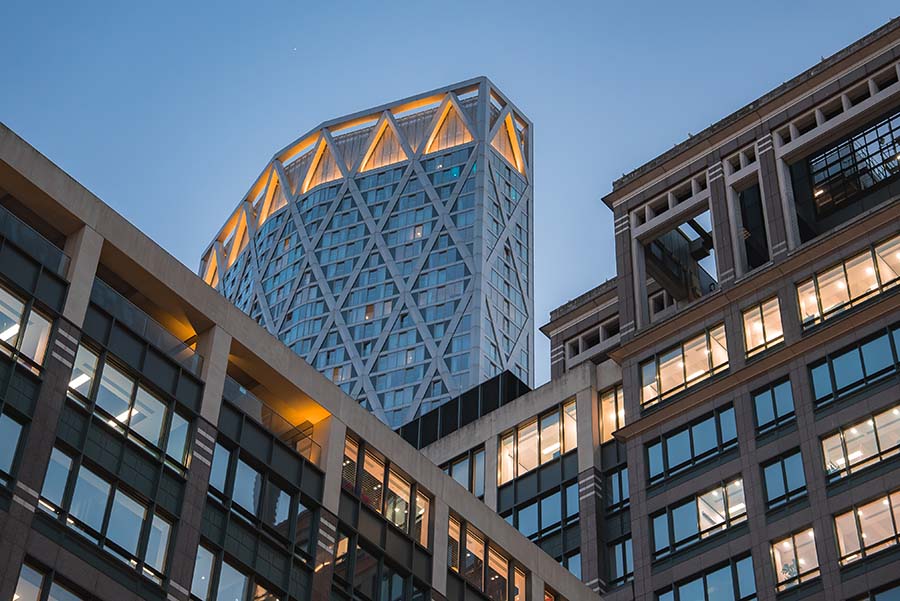The exterior of the Convene building on Bishopsgate