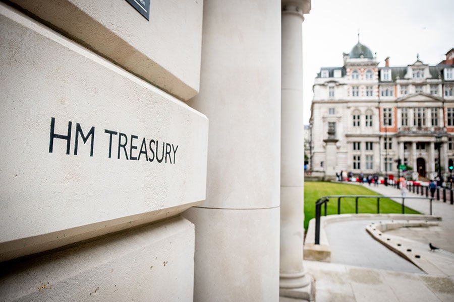 The exterior of HM Treasury