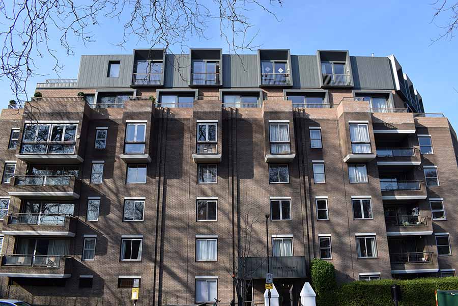 A block of modern flats in Camden, London