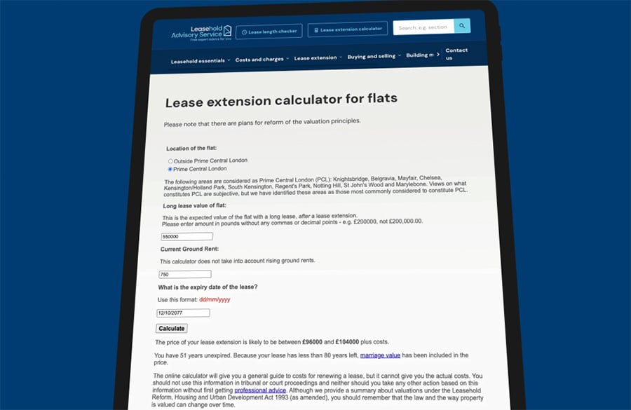 A screenshot of the lease checker tool