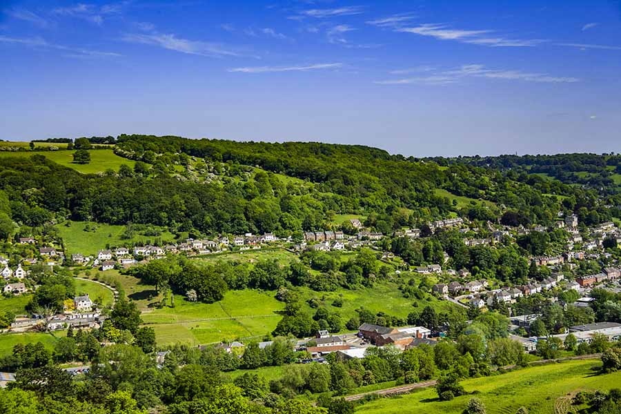 An aerial view of Stroud in Gloucestershire