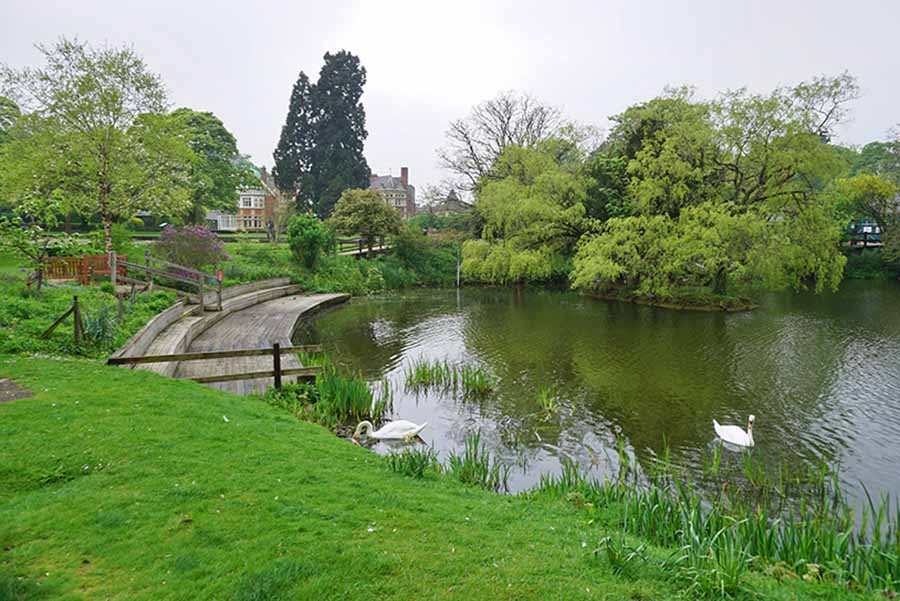 Green land and a large pond in Bletchley