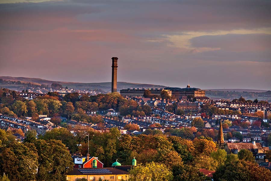 Aerial shot of Bradford