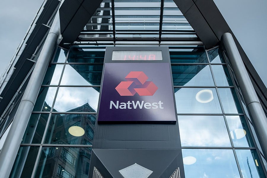 The glass exterior of NatWest's head office