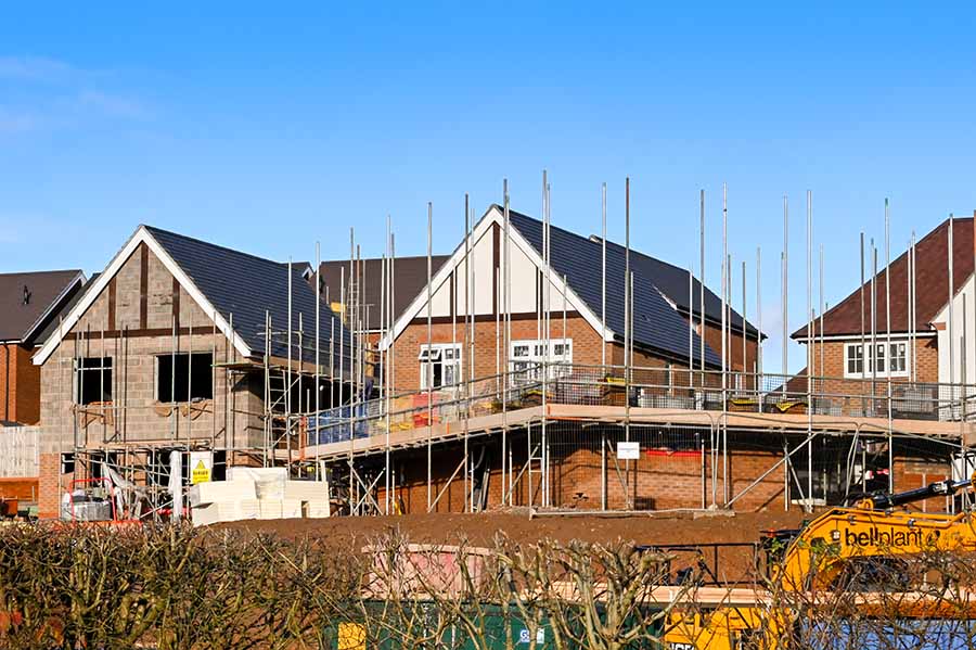 Houses under construction in Cardiff