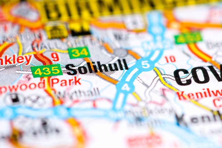 A map of solihull