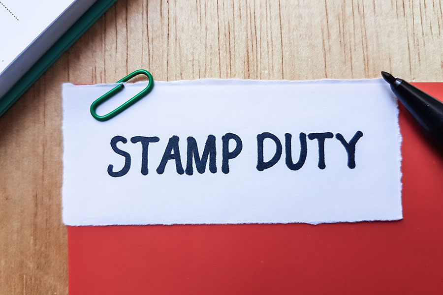 A paper file marked 'stamp duty'