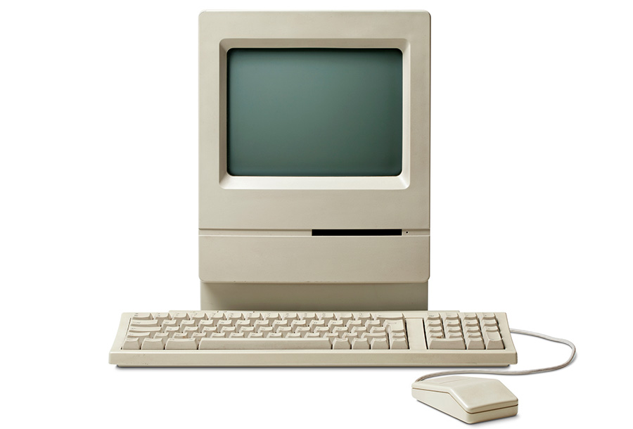 An old-fashioned desktop computer