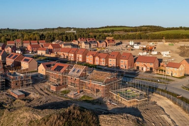 A partly finished housing development
