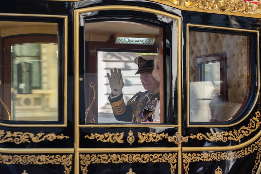 King Charles III in his carriage