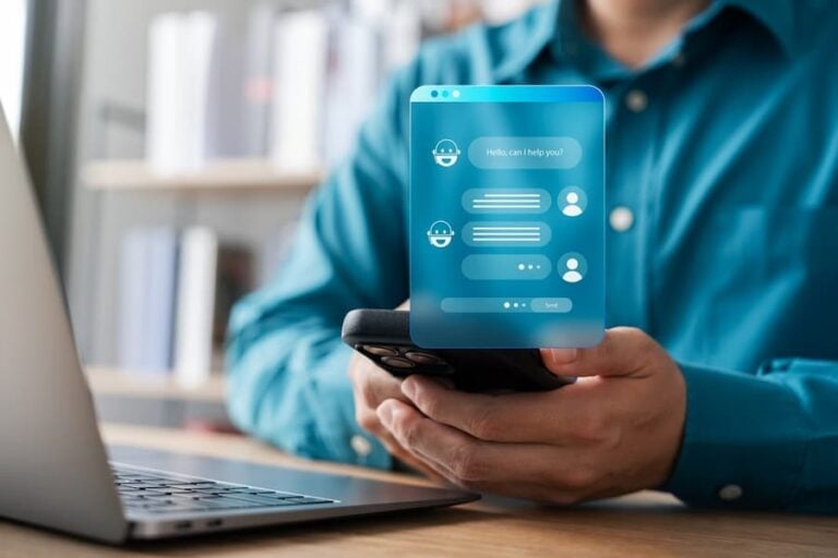 AI Chatbot intelligent digital customer service application concept