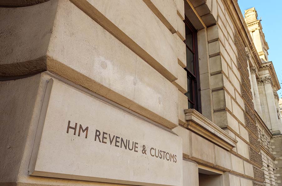 The exterior sign at the HMRC building