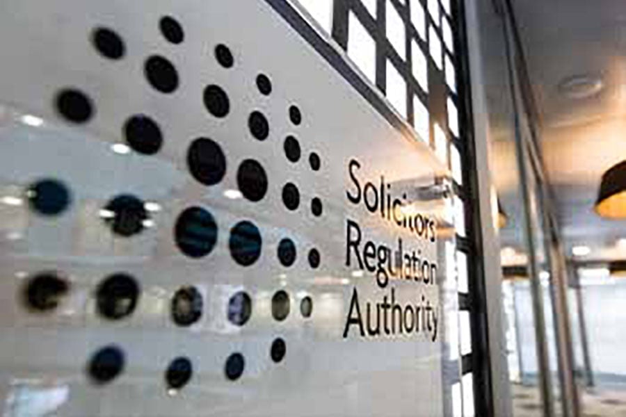 An interior sign at the Solicitors Regulation Authority