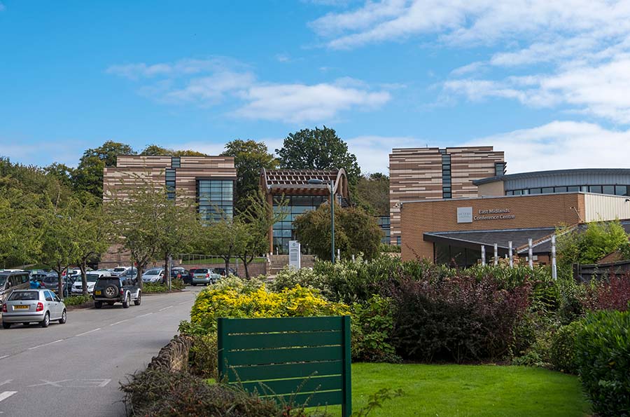 The exterior of the east midlands conference centre
