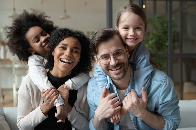 A cohabiting mixed-race family with two children