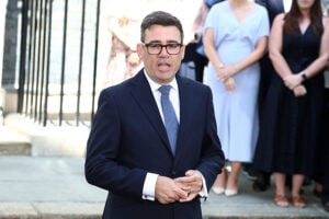 Andy Burnham at 10 Downing Street on his first day in office