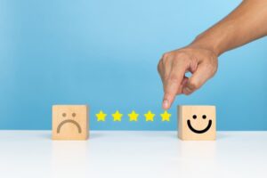 Service rating, satisfaction and positive feedback concept