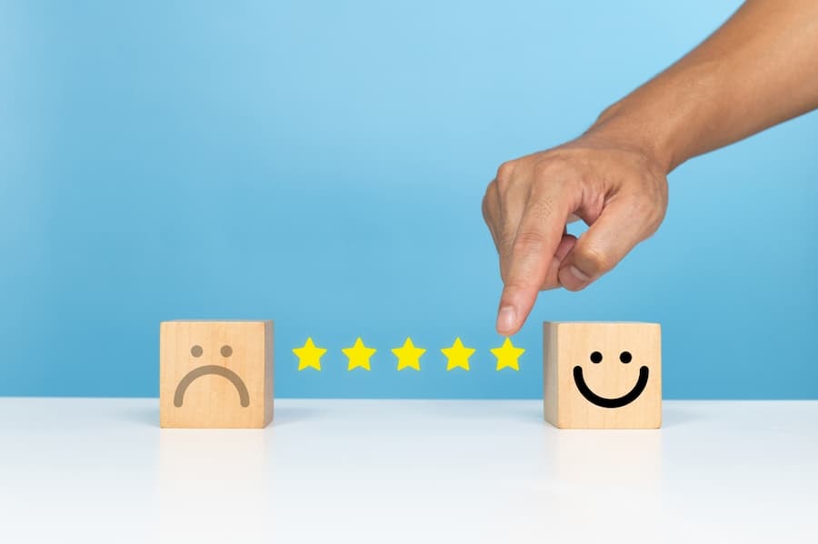 Service rating, satisfaction and positive feedback concept