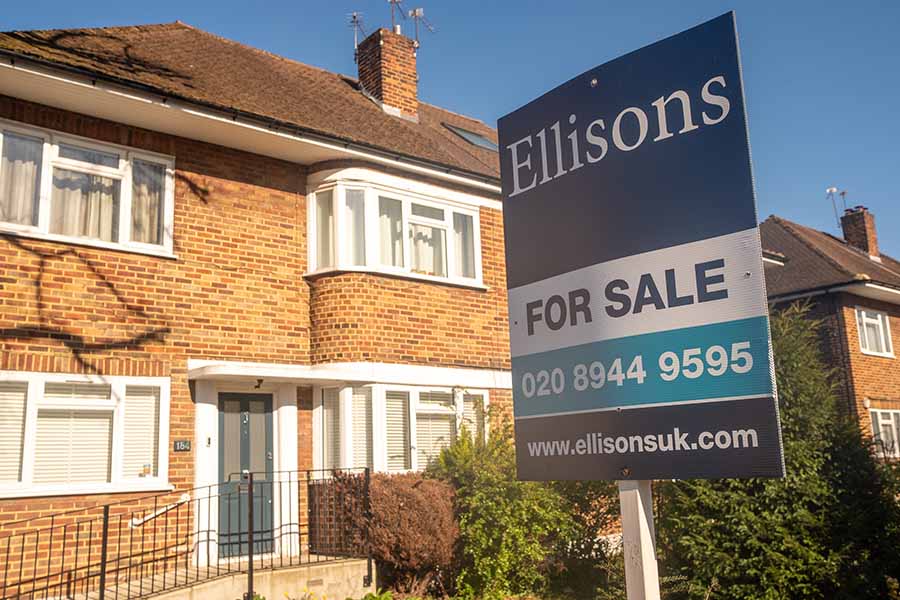 A house for sale in a London street