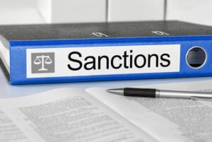 A file marked with the word sanction