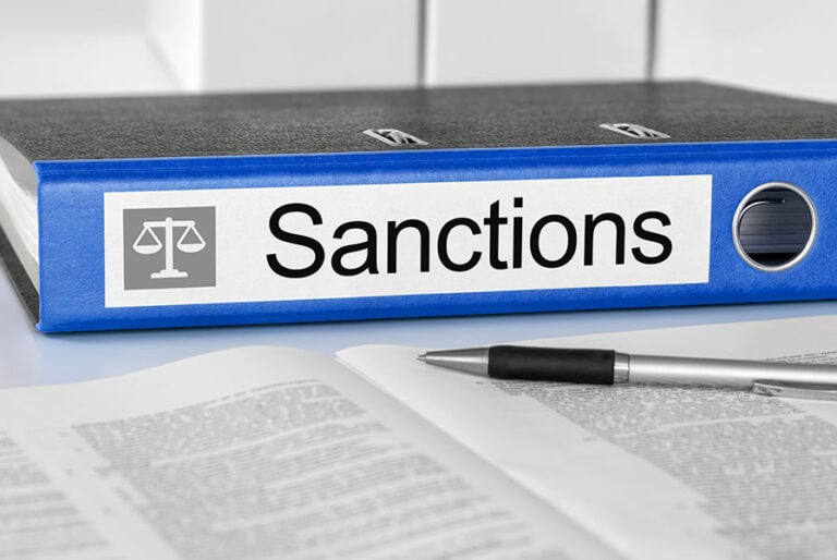 A file marked with the word sanction