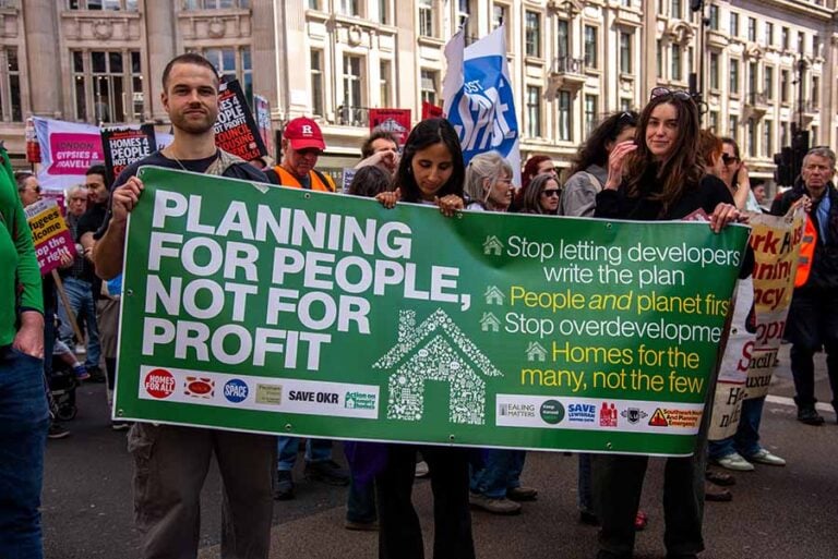 A protest against large scale housing development
