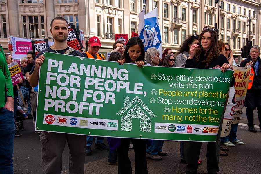 A protest against large scale housing development