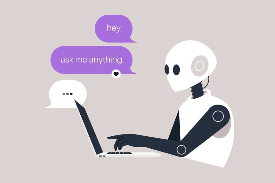 Animated AI robot participates in an engaging ask me anything session