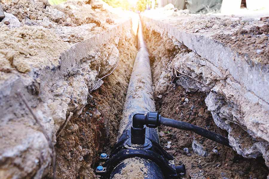 image of an underground drain pipe